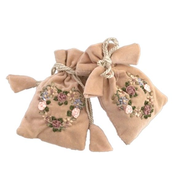 BOLSITAS TERCIOPELO CORAZON SET/2