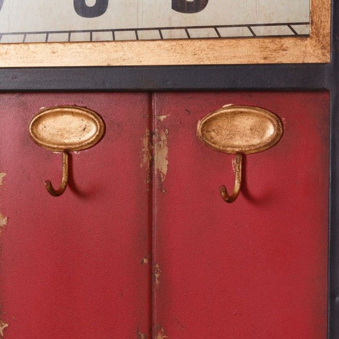 RELOJ PARED ROJO CON PERCHAS - Imagen 3