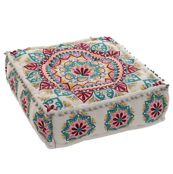 COJÍN CUADRADO SUELO MULTICOLOR